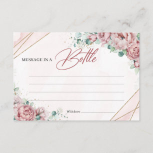 Blush gold eucalyptus Meldung in einer Flaschenkar Begleitkarte