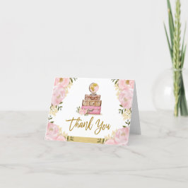 Blush Gold Floral Travel Suitcase Brautparty Dankeskarte
