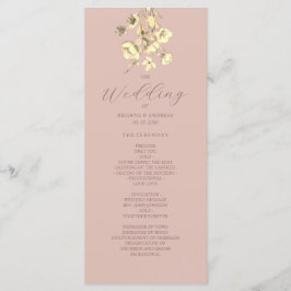 Blush Gold Floral Wedding Program Programm