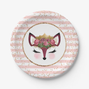 Blush & Gold Fox Princess Pappteller