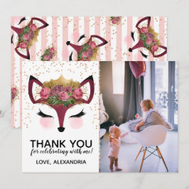 Blush & Gold Fox Princess Vielen Dank Einladung