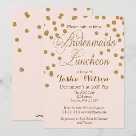 Blush Gold Glitzer Bridesmaids Luncheon lädt ein Einladung