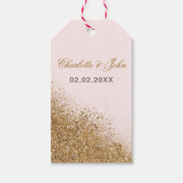 Blush Gold Glitzer Sparkle Geschenkanhänger