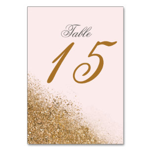 Blush Gold Glitzer Sparkle Tischnummer