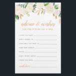 Blush Gold Green Floral Mr. and Mrs. Advice wünsch<br><div class="desc">Hinweis für die Zukunft des Brautparty. & Mrs. zeichnet sich durch ein elegantes, florales Aquarelldesign aus, mit bemalten Rose, ranunculus Blume, und Blätter in neutralen Frühlings- und Sommerfarben wie Weiß, Creme, Rosa, Rosa, Gold, Rose Gold und Grün. Die Rückseite der Karte ist weich mit abstrakt gebürstetem Punktmuster. Besuchen Sie unseren...</div>