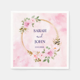 Blush Gold Greenery Succulent Dusty Blue Wedding N Serviette