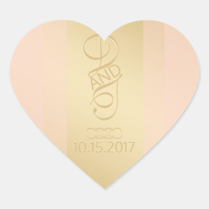 Blush Gold Heart Stickers