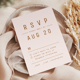 Blush Gold Moderne schicke einfache Typografie Hoc RSVP Karte