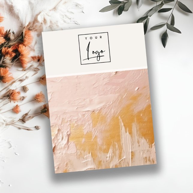 Blush Gold Oil Paint Texture Logo Blank Juwelen Visitenkarte (Von Creator hochgeladen)