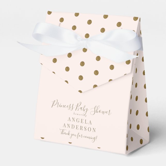 Blush & Gold Princess Baby Dusche Geschenkschachtel (Vorderseite)
