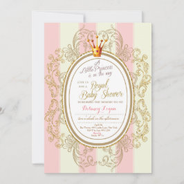 Blush Gold Royal Princess Baby Dusche Einladung