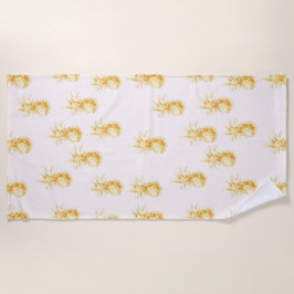 Blush Gold Tropical Pineapses Strandtuch