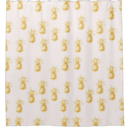 Blush Gold Tropische Ananas Duschvorhang