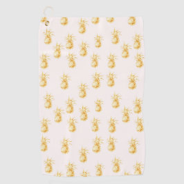 Blush Gold Tropische Ananas Golfhandtuch