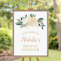 Blush Gold und Green Floral Brautparty Willkommen