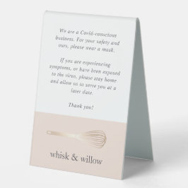 Blush & Gold Whisky | Bäckerei Covid Safety Tischaufsteller