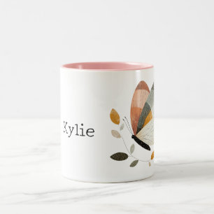 Blush Grau Orange Butterfly Zweifarbige Tasse