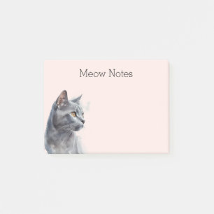 Blush Gray Kitty Cat Post-it Klebezettel
