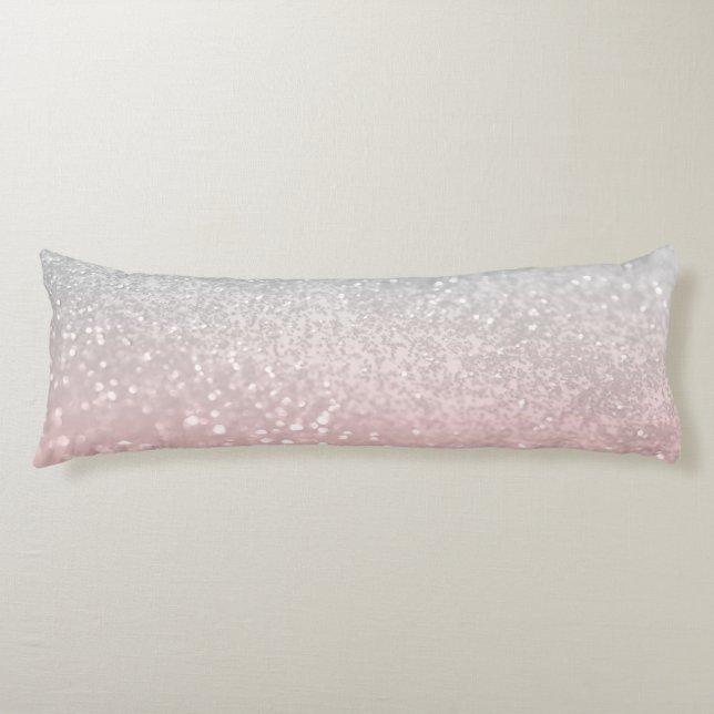 Blush Gray Princess Glitzer #1a (Imitate Glitzer) Seitenschläferkissen (Vorderseite)