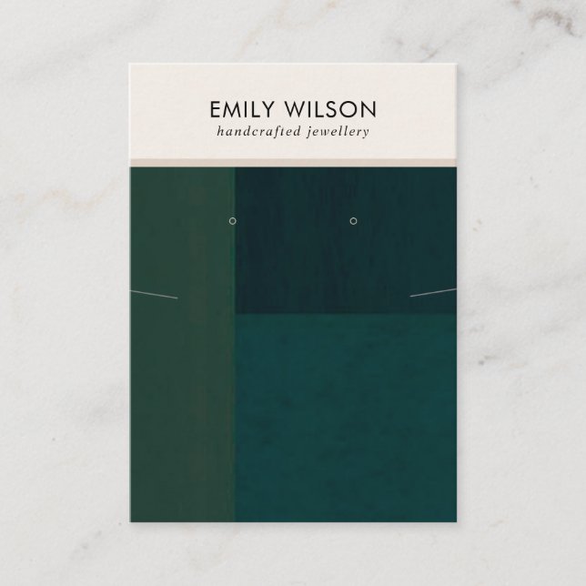 BLUSH GREEN FARBBLOCK NECKLACE EARRING DISPLAY VISITENKARTE (Vorderseite)