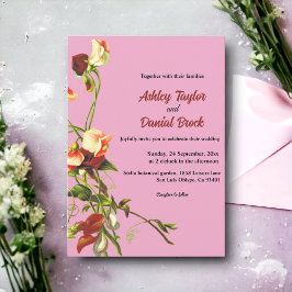 Blush Greenery Herbstwoche Rose Herbst Bloral Hoch Einladung