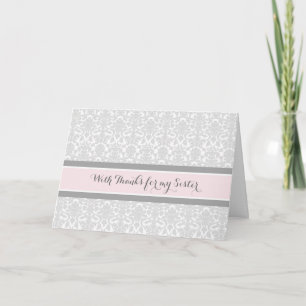 Blush Grey Damask Merci Maid of Honor Sister