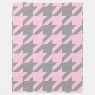 Blush Hahnentrittmuster Fleecedecke