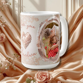 Blush Heirloom Heart Family Photo Keepsake Panel Kaffeetasse