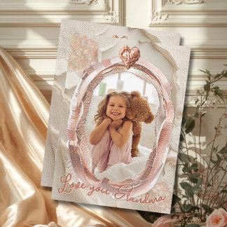 Blush Heirloom Heart Photo Frame Loving Keepsake Feiertagskarte