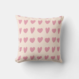 Blush-Herz-Muster Kissen