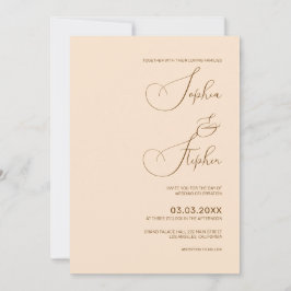 Blush-Hintergrund-Minimalismus-Hochzeit Einladung