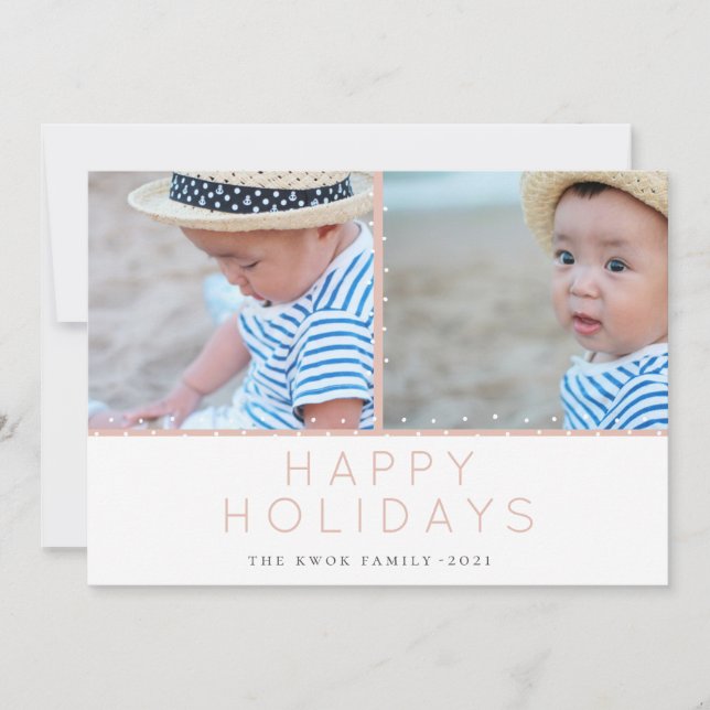 Blush Holiday Tidings Carte photo (Devant)