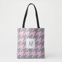 Blush Houndstooth Sac fourre-tout monographique