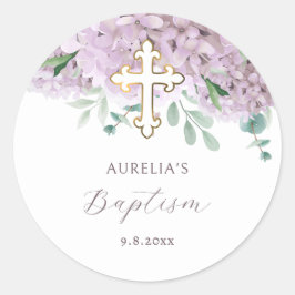 Blush Hydrangea Baptism Sticker