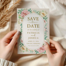 Blush Hydrangea Bloral Save the Date Hochzeitskart