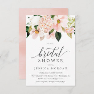 Blush Hydrangea Bridal Dusche Einladungskarte