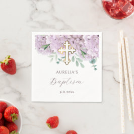 Blush Hydrangea Taufe Serviette