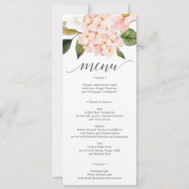 Blush Hydrangea Wedding Menu oder Brautparty Menu Einladung