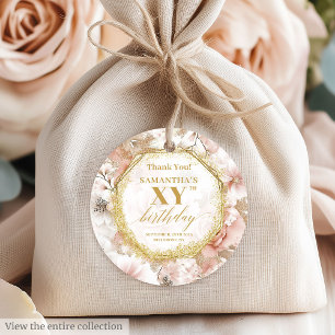 Blush Ivory Gold Geburtstag Danke Tags Geschenkanhänger