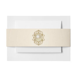 Blush Ivory Satin Einladung Bauchband Einladungsbanderole