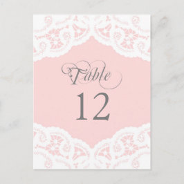 Blush Lace Doily Wedding Tischnummer Table Cards