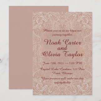 Blush Lace Elegant Wedding Invitation Einladung
