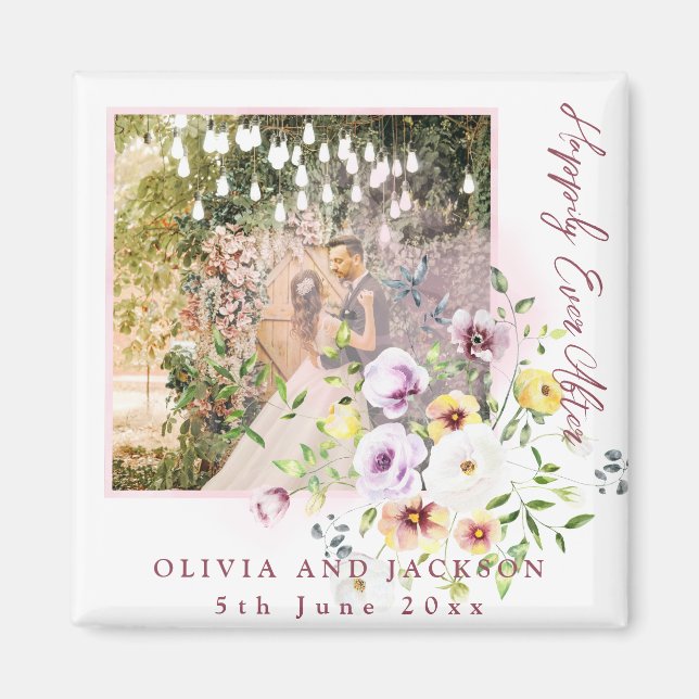 Blush Lavendel Lila Blüte glücklich immer nach Magnet (Vorne)