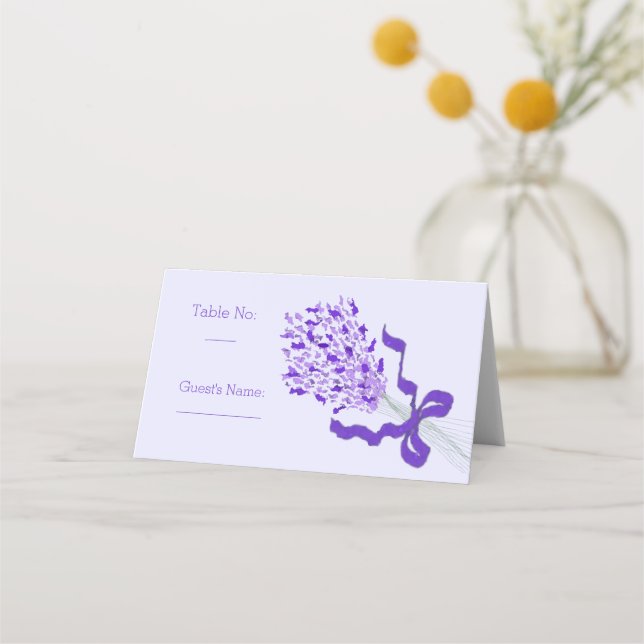 Blush Lavender Wedding Platzkarte (Vorderseite)