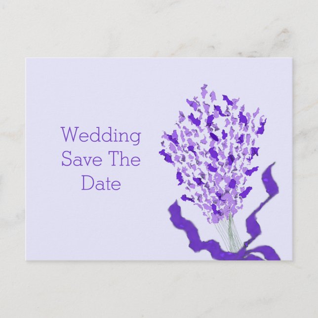 Blush Lavender Wedding speichern das Datum Ankündigungspostkarte (Vorderseite)