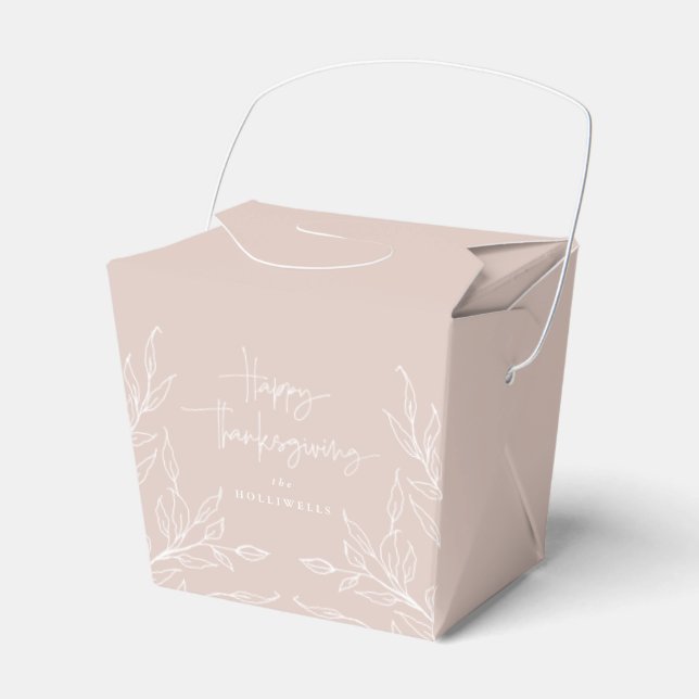 Blush Leaf Motif Happy Thanksgiving Geschenkschachtel (Vorderseite)