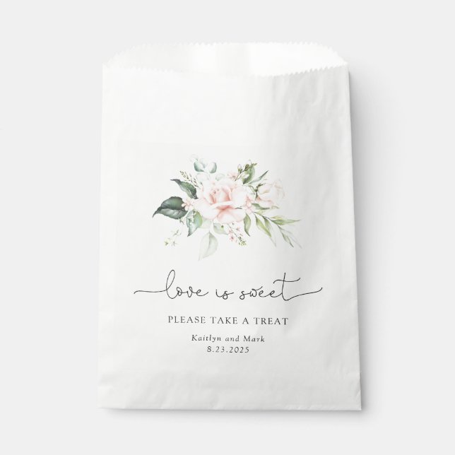 Blush Liebe ist süß Bitte nehmen Sie eine Leckerei Geschenktütchen (Vorderseite)