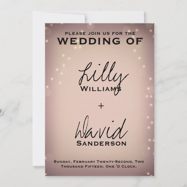 Blush Light - Einladung für Hochzeiten (Vorderseite)