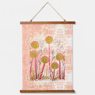 Blush Lollipop Blütenträume Wandteppich Mit Holzrahmen