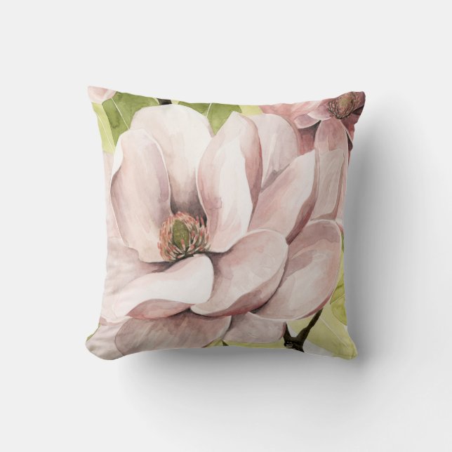 Blush Magnolia Blume Kissen (Vorderseite)
